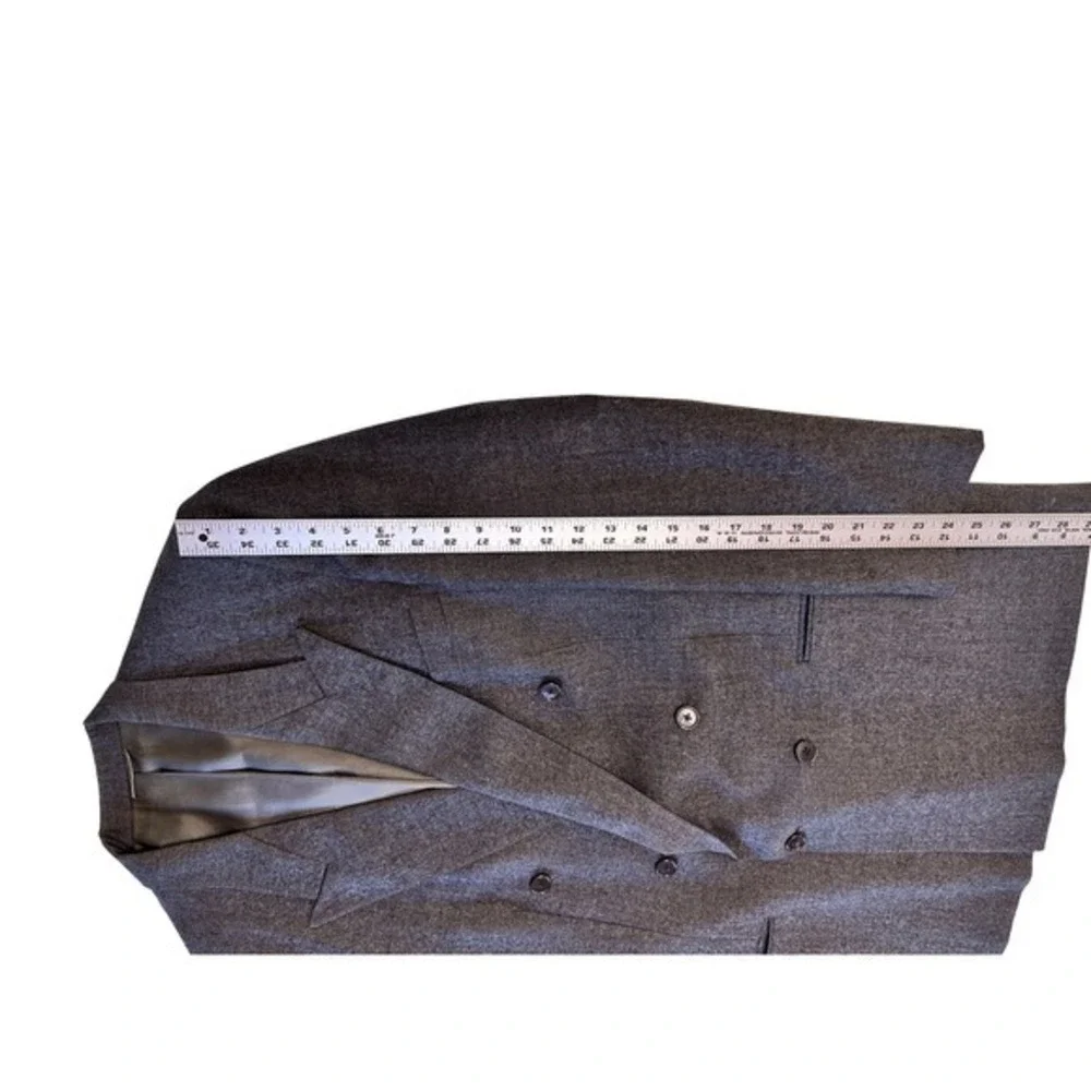 Christian Dior Monsieur‎ Double Breasted Wool Blazer Mens Size 40 Gray Jacket JS